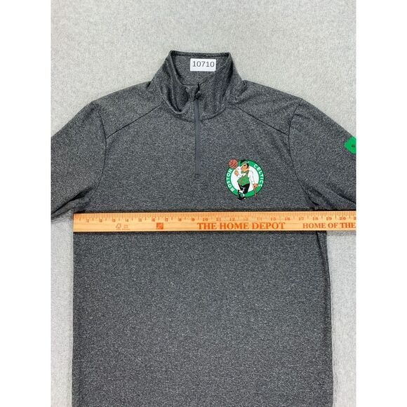 Boston Celtics NBA Quarter Zip Basketball Pullover Shirt (Men's Small) Gray‎ - Picture 8 of 12